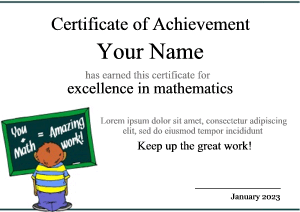 certificate border, blackboard, math