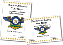 reading certificate with formal crest