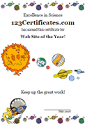 science certificate design
