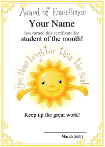 cute sun certificate border