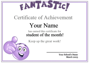 certificate template, motivational, thumbs up