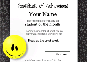 smiley face certificate template
