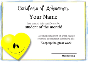 cute heart certificate template