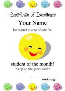 smile certificate template