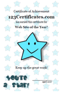 you're a star certificate