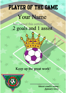 soccer certificate for kids
