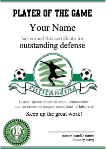 boys soccer certificate template