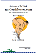 swimming certificate template