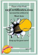 tennis certificate template