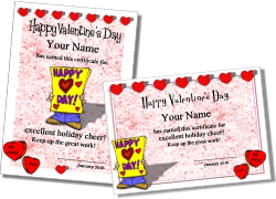 Valentine's Day theme certificate template