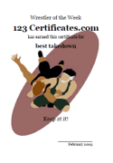 wrestling certificate award template