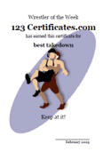 boys wrestling certificate