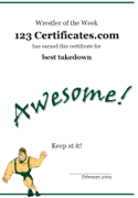 printable wrestling tournament certificate