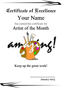 art award certificate template