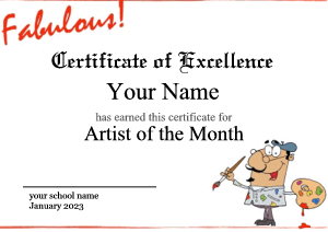 art award template, painter, artist