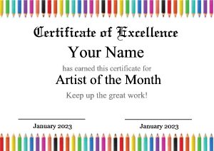 art award certificate template