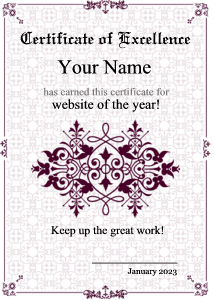 award, certificate border, floral print