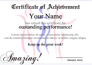 ballet award certificate template