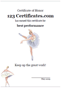 Certificate of performance