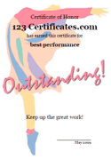 ballet certificate template