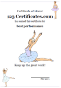 ballet certificates to print