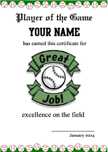 tball award certificate