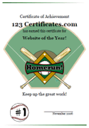 baseball certificates for kids