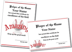 baseball certificate border