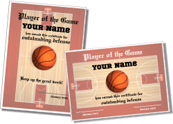 basketball award template