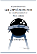 bowling certificates for kids