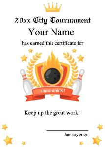 bowling award template, flame, bowling ball