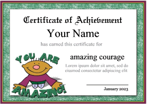 award certificate for kids