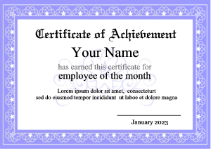 business certificate, star, emblem