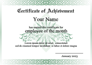 certificate, employee of the month