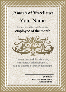 award template, business