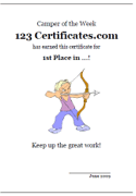archery certificates for boys