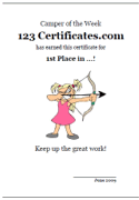 archery certificates for girls
