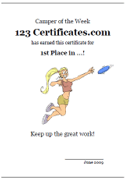 frisbee certificates