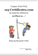 tetherball certificates