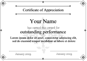 classic award certificate template