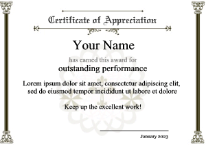certificate of appreciation template