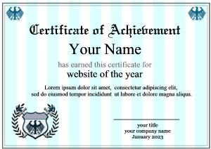 certificate border, award, blue, crest