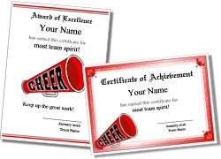 Free Printable Cheerleading Certificates