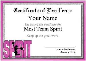cheerleading award template