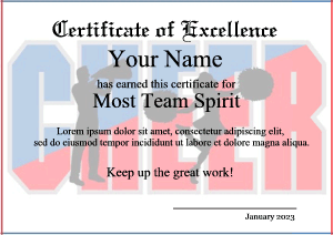cheer certificate template