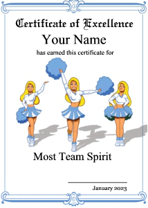 cheerleading certificate, cheer contest