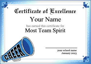 cheer certificate templates