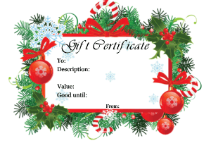 Christmas Gift Certificate Templates