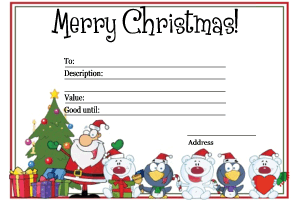 Free Holiday Gift Certificates Templates to Print