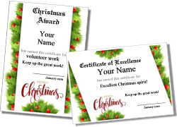 Christmas Award Templates
